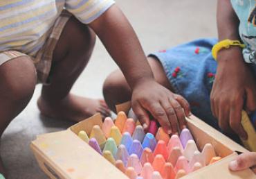 Give small bunch of colors to little kids, joy of colors